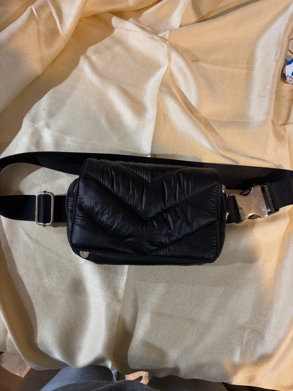 Athleta Black Quilted Waist Pack Belt Bag